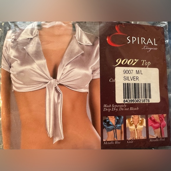 Spiral Lingerie Silver tie top - Picture 2 of 2